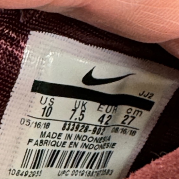NIKE ROSHE WOMENS SZ 10 SHIMMERY BURGANDY - Picture 6 of 6